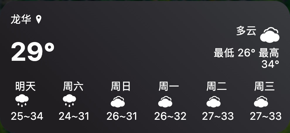 天气组件界面